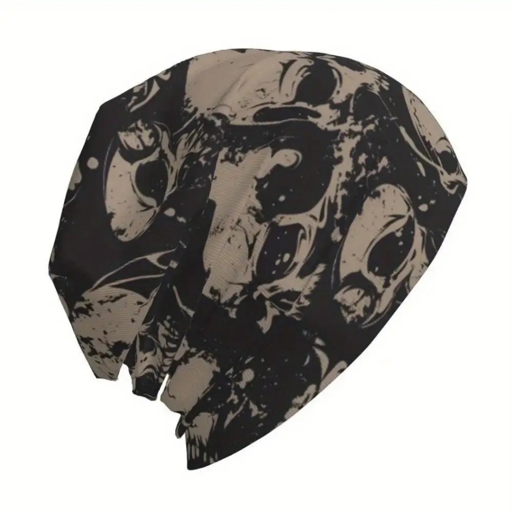 Skull beanie cap slouchy skeleton hat - Picture 3 of 9